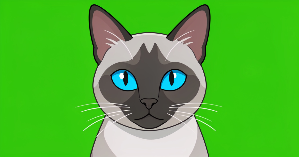 Chat Siamois gris colourpoint aux yeux bleus en gros plan